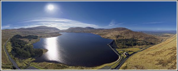 Aerial 360 panorama - Spelga Dam, Newcastle